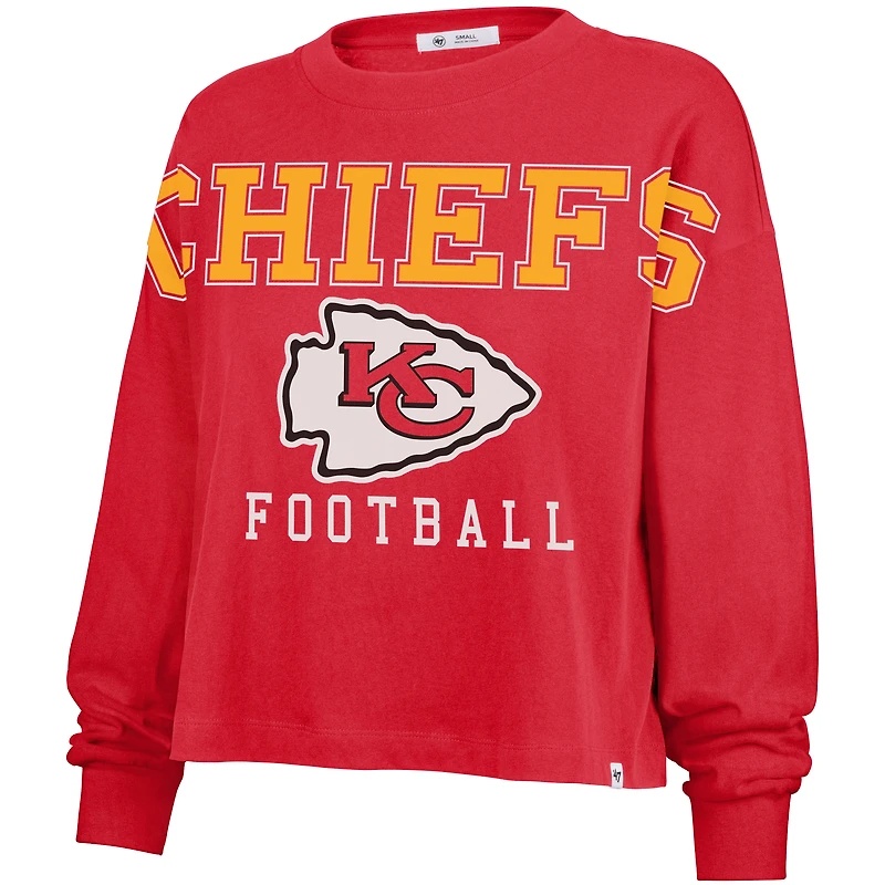 T-shirt oversize à manches longues pour femme, modèle rouge « 47 » des Kansas City Chiefs, Outreach