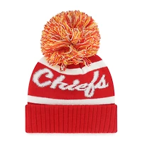 Bonnet en tricot à revers et pompon pour femme, modèle rouge '47 des Kansas City Chiefs