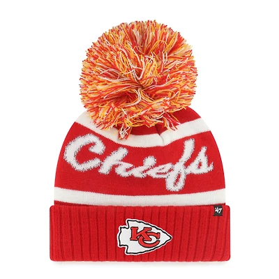 Women's '47 Red Kansas City Chiefs Spirited Cuffed Knit Hat with Pom