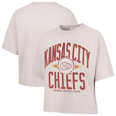 Women's '47  Sand Kansas City Chiefs Windthrow Ravine Cropped T-Shirt