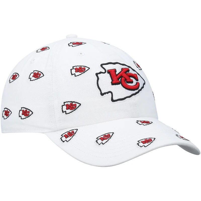 Women's '47 White Kansas City Chiefs Confetti Clean Up Adjustable Hat
