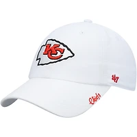 Casquette ajustable pour femme, logo « Miata Clean Up » des Kansas City Chiefs, blanche, modèle 47