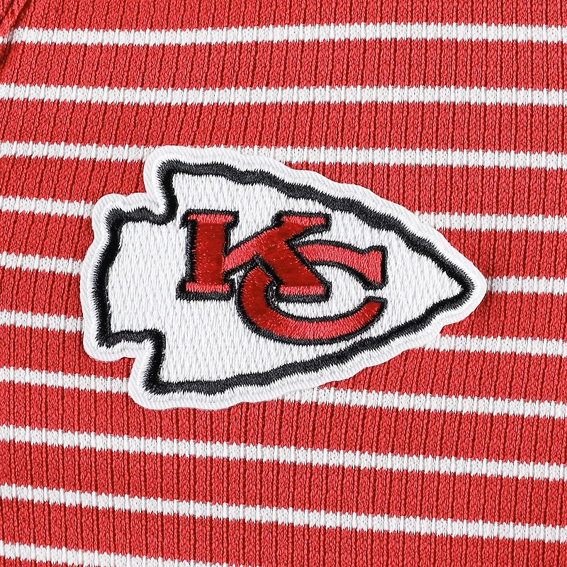 T-shirt à manches longues gaufré Maverick Henley rouge Antigua pour femme des Kansas City Chiefs