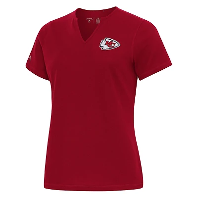 Haut côtelé rouge Antigua pour femme des Chiefs de Kansas City