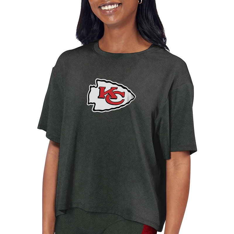 Women's Certo Charcoal Kansas City Chiefs Cropped T-Shirt
