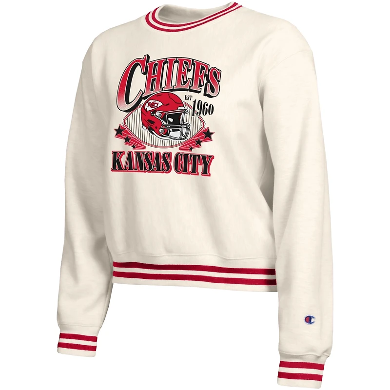 Women's Champion Cream Kansas City Chiefs Reverse Weave Fleece Sweatshirt