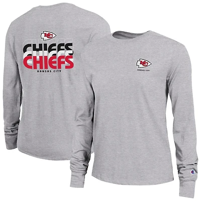 Women's Champion Heather Gray Kansas City Chiefs Core Long-Sleeve T-Shirt