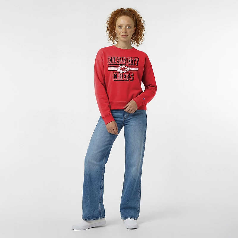 Women's Champion  Red Kansas City Chiefs Powerblend Fleece Sweatshirt