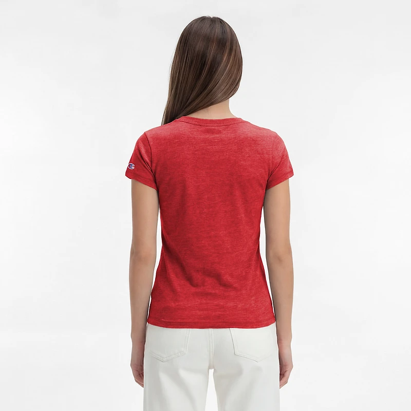 Women's Champion Red Kansas City Chiefs Triumph Tri-Blend V-Neck T-Shirt