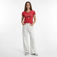 Women's Champion Red Kansas City Chiefs Triumph Tri-Blend V-Neck T-Shirt