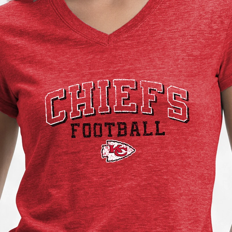 Women's Champion Red Kansas City Chiefs Triumph Tri-Blend V-Neck T-Shirt