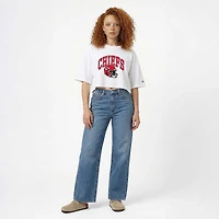 T-shirt court boyfriend blanc Champion Kansas City Chiefs pour femme