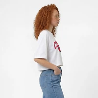 Women's Champion  White Kansas City Chiefs Boyfriend Cropped T-Shirt