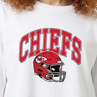 Women's Champion  White Kansas City Chiefs Boyfriend Cropped T-Shirt