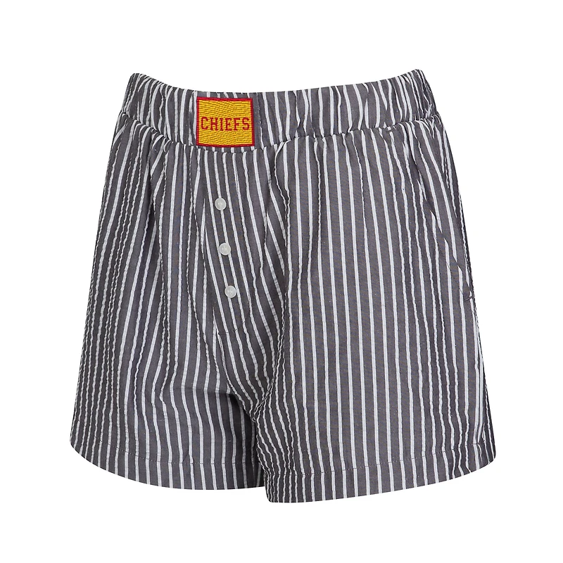 Ensemble de deux boxers à rayures et imprimés unis pour femme Concepts Sport Anthracite des Kansas City Chiefs