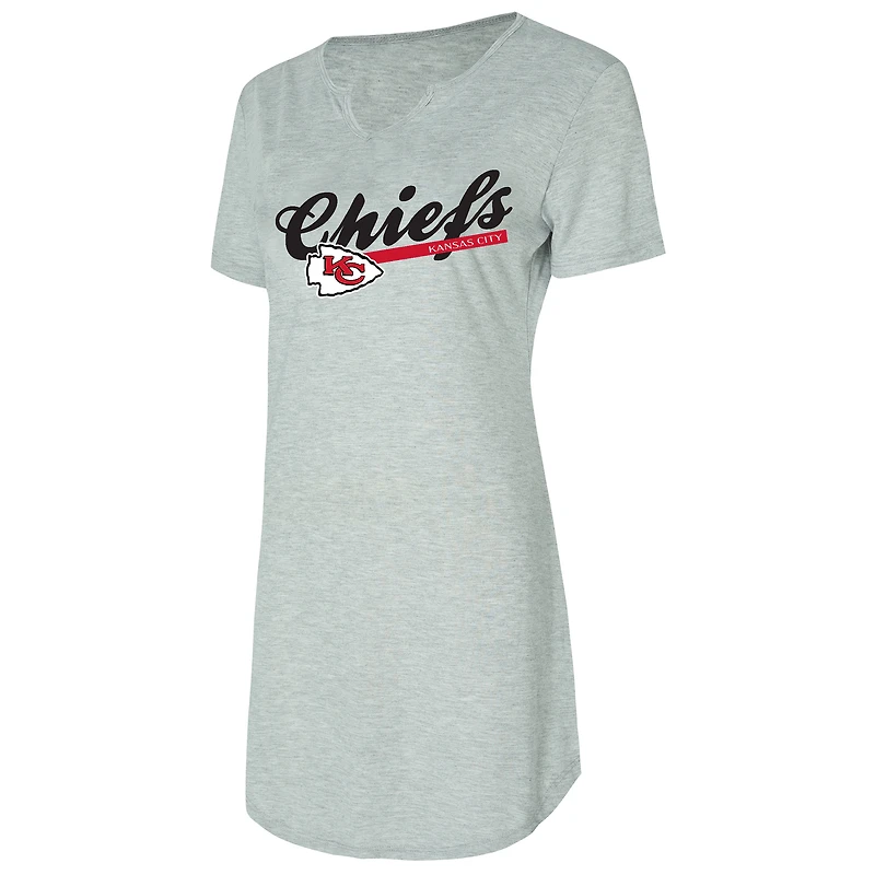 Chemise de nuit en tricot pour femme Concepts Sport Gray Kansas City Chiefs