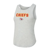 Women's Concepts Sport  Heather Gray/Red Kansas City Chiefs Regulate Plaid Tank Top & Pants Sleep Set
