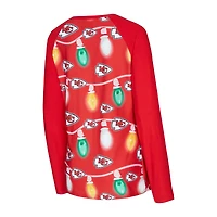 Ensemble t-shirt à manches longues et pantalon en tricot raglan Garland de Concepts Sport pour femme des Kansas City Chiefs