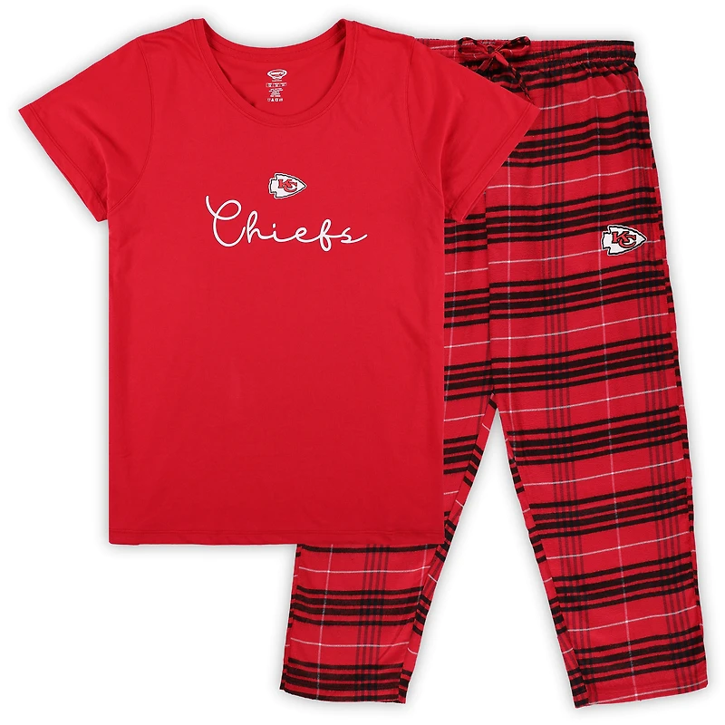 Women's Concepts Sport Kansas City Chiefs Plus Script Top & Pants Sleep Set