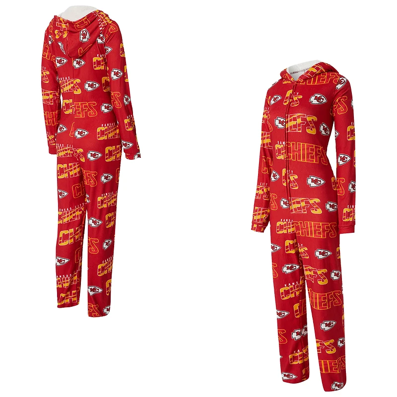 Combinaison de sport rouge Kansas City Chiefs Roadway pour femme en micropolaire à imprimé intégral et fermeture éclair intégrale