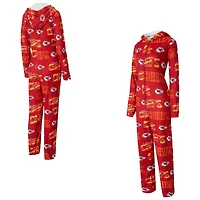 Combinaison de sport rouge Kansas City Chiefs Roadway pour femme en micropolaire à imprimé intégral et fermeture éclair intégrale
