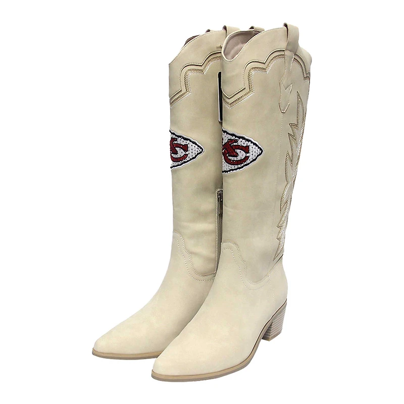 Women's Cuce Cream Kansas City Chiefs Cowboy Boots