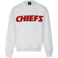 Sweat-shirt à bijoux en chenille blanc Cuce pour femme des Kansas City Chiefs