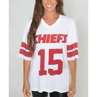 Tunique Cuce blanche à col en V ornée de cristaux des Kansas City Chiefs pour femmes