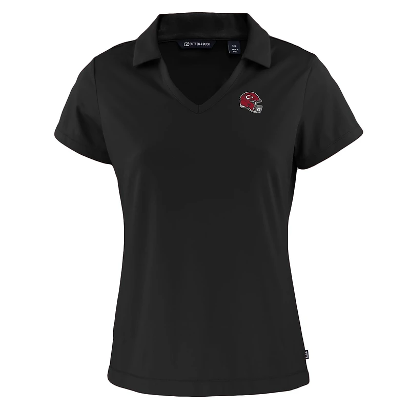 Women's Cutter & Buck  Black Kansas City Chiefs Helmet Daybreak Eco Recycled V-Neck Polo