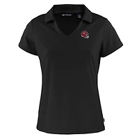 Women's Cutter & Buck  Black Kansas City Chiefs Helmet Daybreak Eco Recycled V-Neck Polo