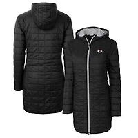 Women's Cutter & Buck Black Kansas City Chiefs Rainier Primaloft Eco Hooded Long Lightweight Coat