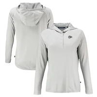 Women's Cutter & Buck Gray Kansas City Chiefs Coastline Epic Comfort Eco Recycled Long Sleeve Hoodie T-Shirt