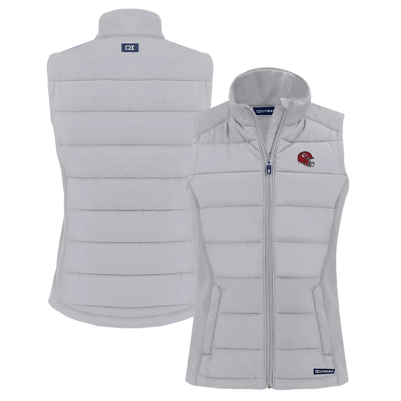 Gilet zippé entièrement recyclé Evoke Hybrid Eco Softshell pour femme, coupe-vent et gris des Kansas City Chiefs