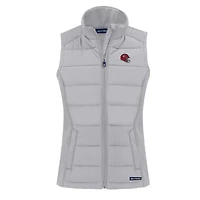 Women's Cutter & Buck  Gray Kansas City Chiefs Helmet Evoke Hybrid Eco Softshell Recycled Full-Zip Vest