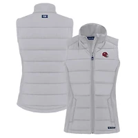 Women's Cutter & Buck  Gray Kansas City Chiefs Helmet Evoke Hybrid Eco Softshell Recycled Full-Zip Vest