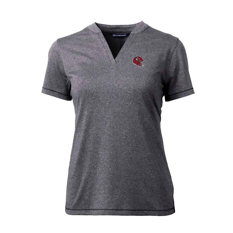 Haut à col en V extensible DryTec Forge pour femme, coupeur et Buck, couleur anthracite chiné, logo du casque des Chiefs de Kansas City