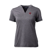 Haut à col en V extensible DryTec Forge pour femme, coupeur et Buck, couleur anthracite chiné, logo du casque des Chiefs de Kansas City