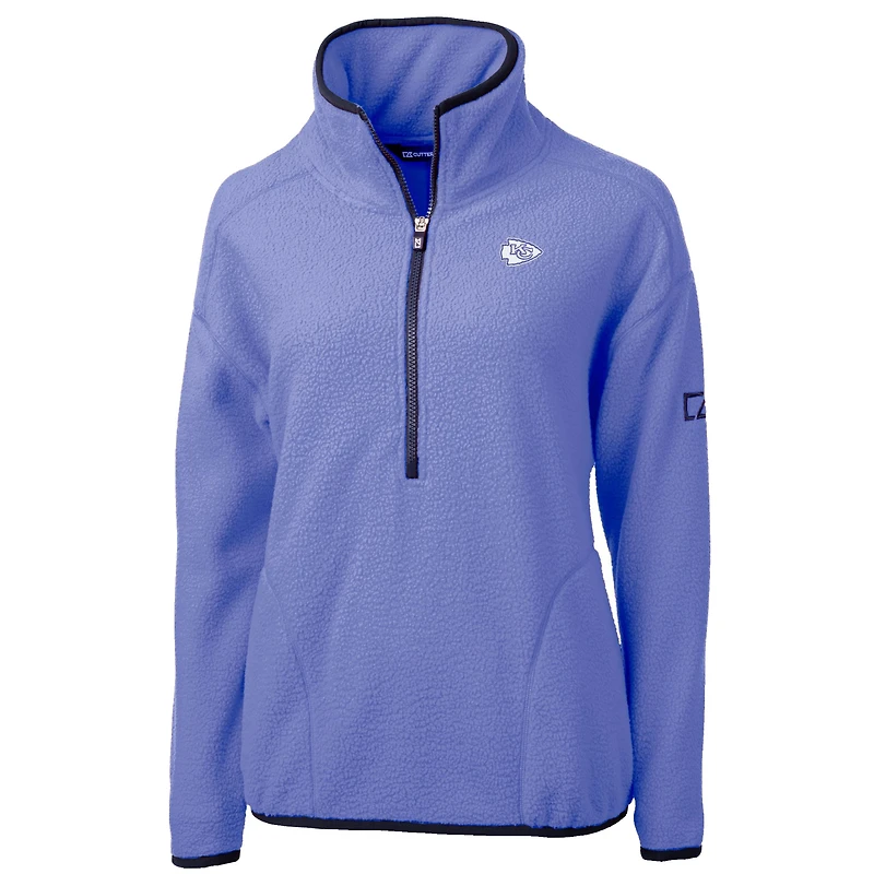 Veste polaire écologique demi-zip Cutter & Buck Lavender Kansas City Chiefs Cascade pour femme