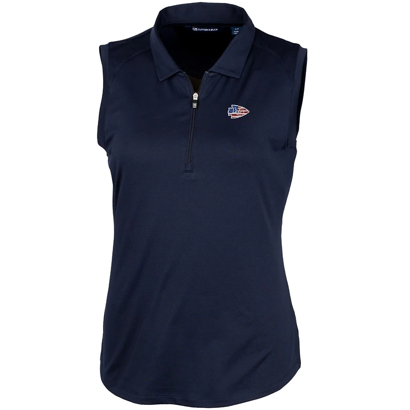 Women's Cutter & Buck Navy Kansas City Chiefs Forge DryTec Stretch Sleeveless Polo