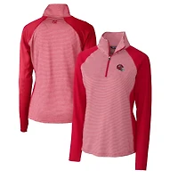Haut demi-zippé extensible à rayures ton sur DryTec Forge pour femme, coupeur et buck, logo casque des Kansas City Chiefs, rouge