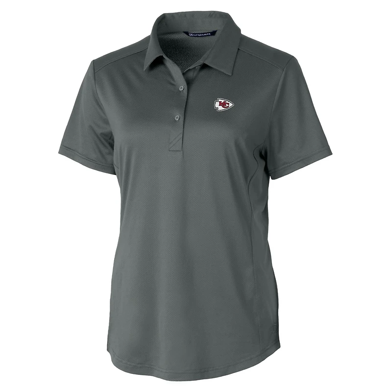Polo extensible texturé Prospect pour femme Cutter & Buck Steel des Kansas City Chiefs