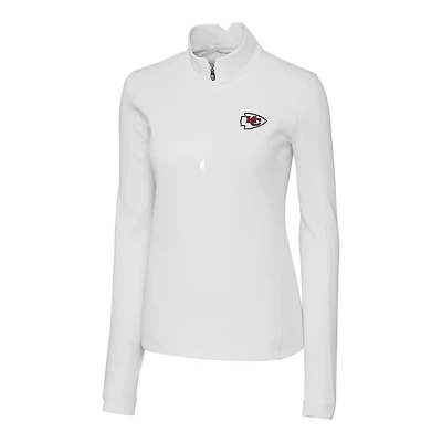 Women's Cutter & Buck White Kansas City Chiefs Traverse Half-Zip Pullover Jacket