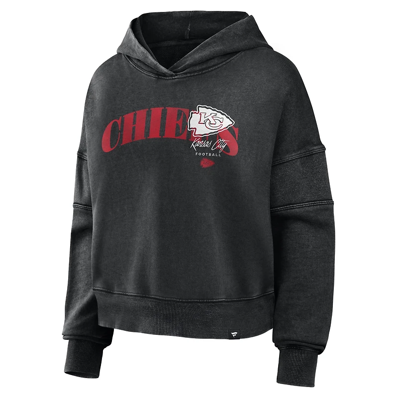 Sweat à capuche Fanatics noir pour femme, modèle Counter Run des Kansas City Chiefs