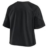 Women's Fanatics Black Kansas City Chiefs Oversized Raglan V-Neck Blackout Fashion Jersey