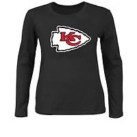 T-shirt à manches longues grande taille pour femme Fanatics Black Kansas City Chiefs