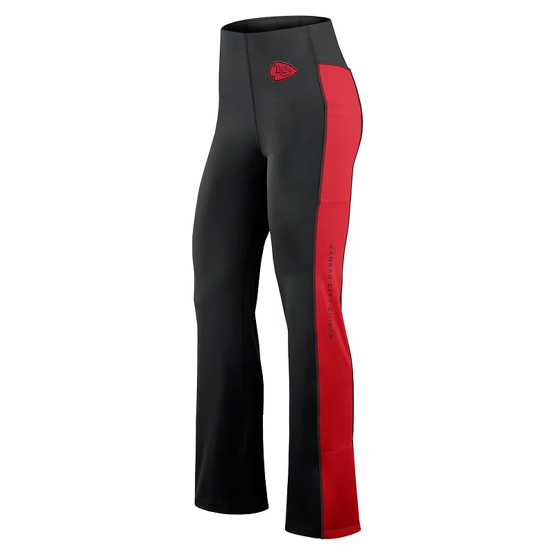 Legging évasé ajusté Studio Fanatics pour femmes, noir, Kansas City Chiefs
