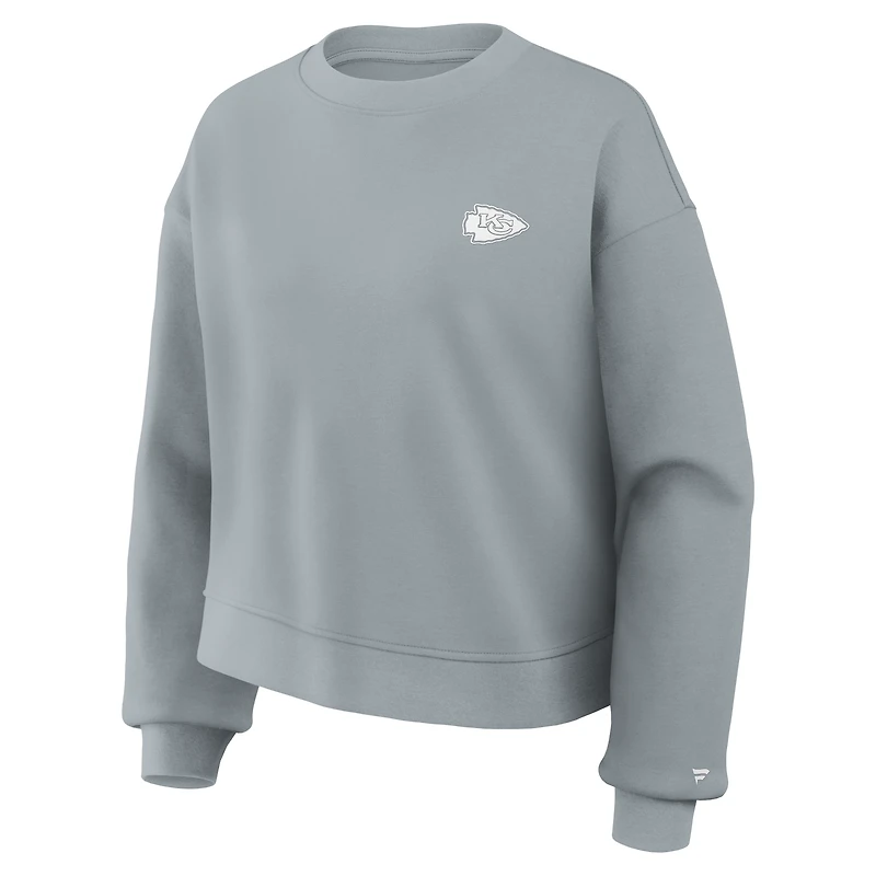 Sweat-shirt oversize à pochette en mélange de trois matières bleu Kansas City Chiefs pour femme Fanatics