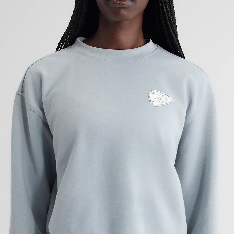 Women's Fanatics Blue Kansas City Chiefs Oversized Clutch Tri-Blend Sweatshirt