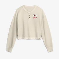 T-shirt court décontracté à manches longues Fanatics crème Kansas City Chiefs pour femme