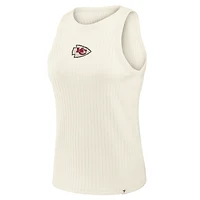 Débardeur côtelé tri-blend crème pour femme Fanatics Kansas City Chiefs Star Play